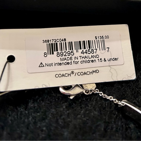 Coach Bracelet - Silver and Crystal Bangle W/ Chain extension.  New w/tags. - Picture 5 of 5